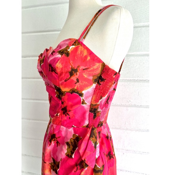 Vintage SUN FASHIONS OF HAWAII Tropical Floral Cocktail Dress - 26" Waist - Picture 3 of 14